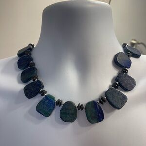 Elegant Blue and Green Stone Necklace